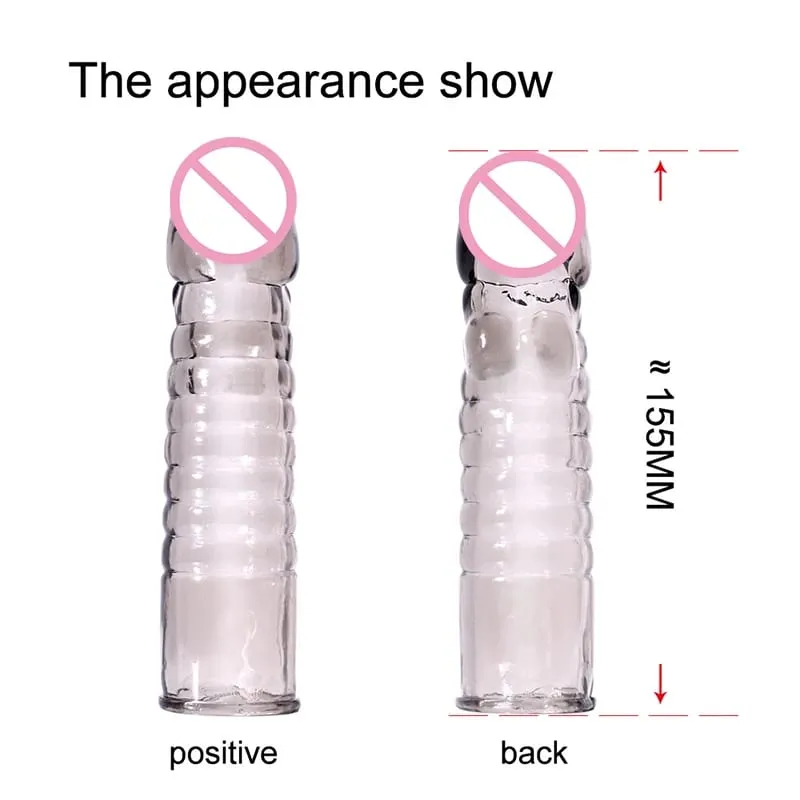 Extension de pénis anneaux de coq retarder l'éjaculation préservatifs de pénis réutilisables manchon de bite Silicone gland vagin masseur jouets sexuels pour hommes — image 5