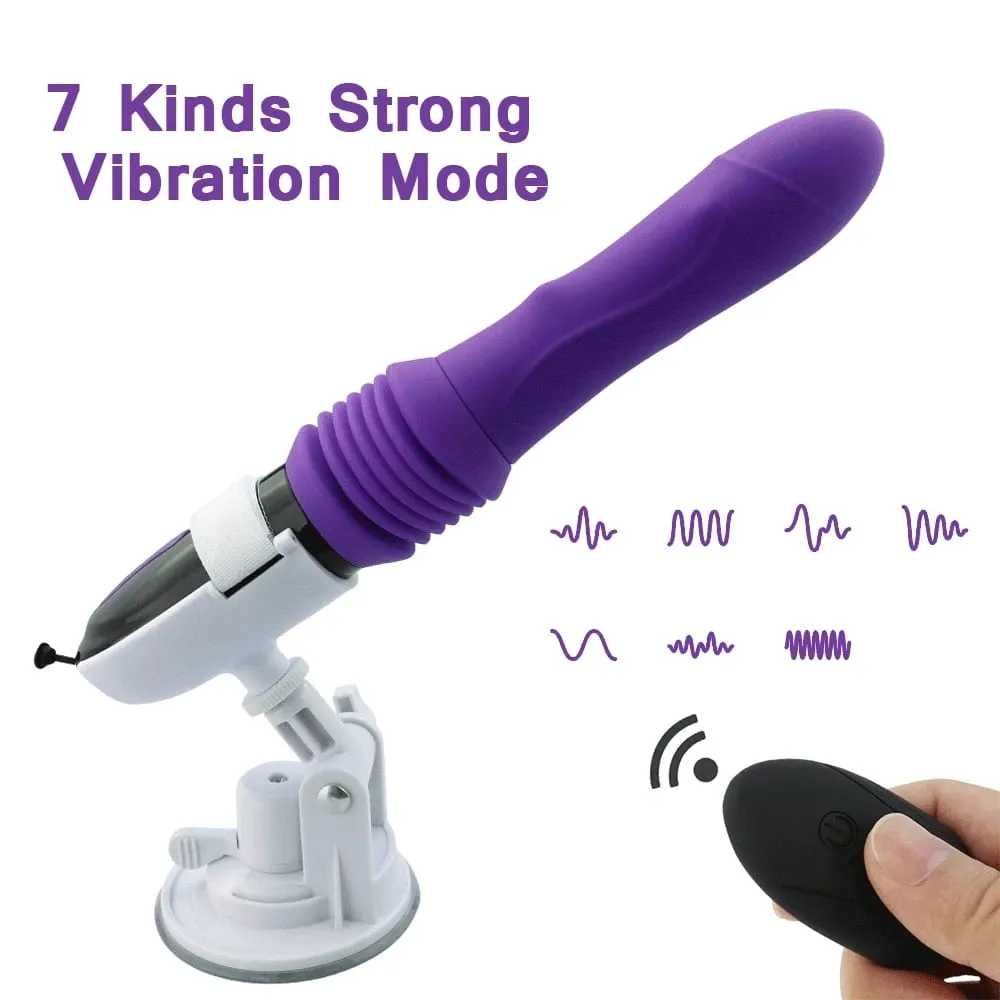 Trådlös fjärrkontroll, teleskopisk kanonmaskin, utdragbar, utdragbar, vibration, massage, orgasm, onani, en, sexleksak, för vuxna