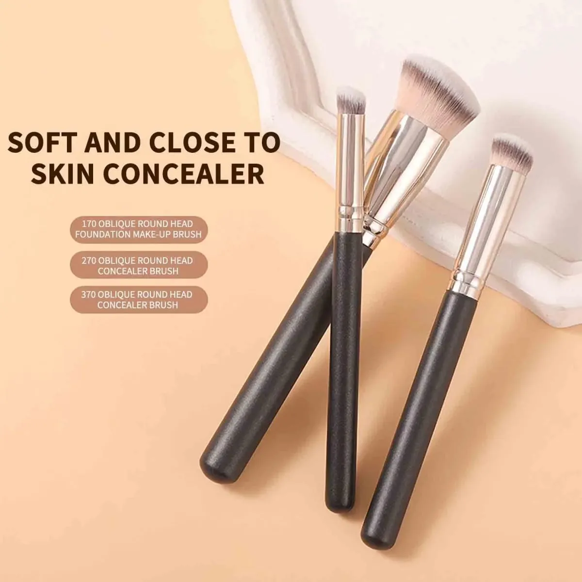 Il set di pennelli per fondotinta in 3 pezzi include pennelli adatti per fondotinta liquido e pennelli professionali per fondotinta Kabuki che c — image 4
