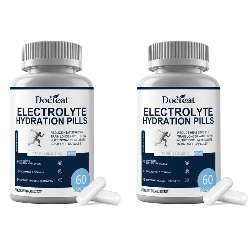 Kapsul Hidrasi Elektrolit dengan Vitamin B6 & Seng untuk Daya Tahan Hidrasi & Dukungan Pemulihan Otot 60 Kapsul