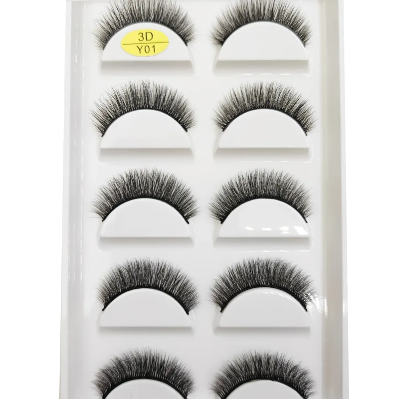 Přírodní 3D norkové umělé řasy Měkké jemné nadýchané oči umělé řasy make-up řas krása kočka Cilios 5 párů 15 stylů — image 26