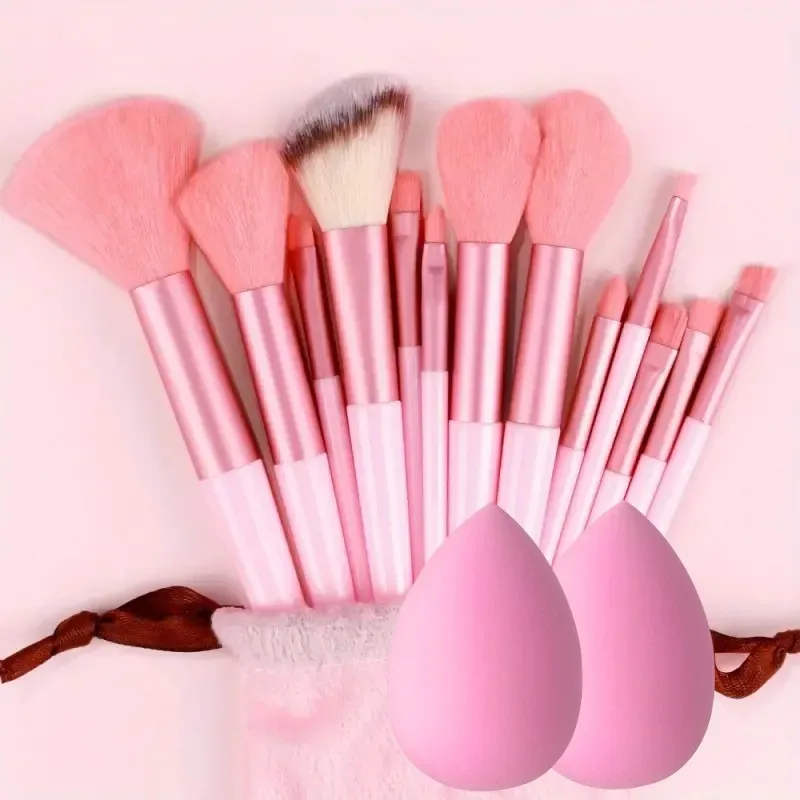 13 ชิ้น Soft Fluffy ชุดแปรงแต่งหน้าสำหรับเครื่องสำอางค์ Foundation Blush Powder อายแชโดว์ Kabuki ผสมฟองน้ำแต่งหน้าไข่ — image 17