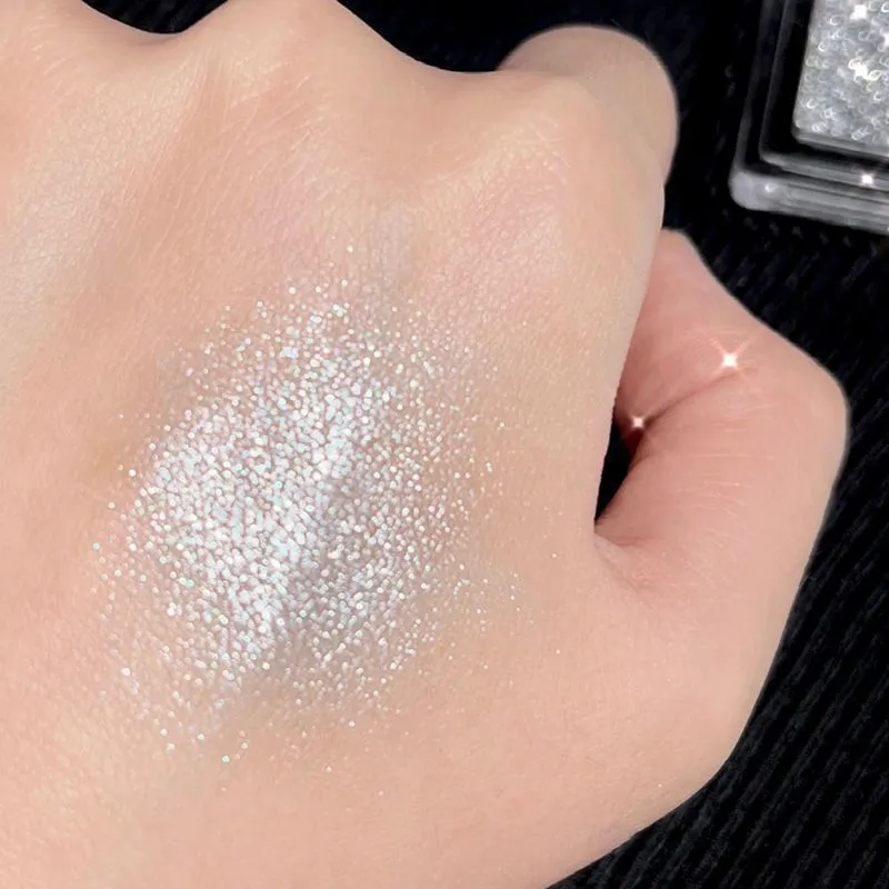Tavolozza di ombretti fumosi blu grigio opaco Tavolozza di ombretti acrilici argento glitter a 6 colori Tavolozza di ombretti a lunga durata Cosmetici per il trucco degli occhi