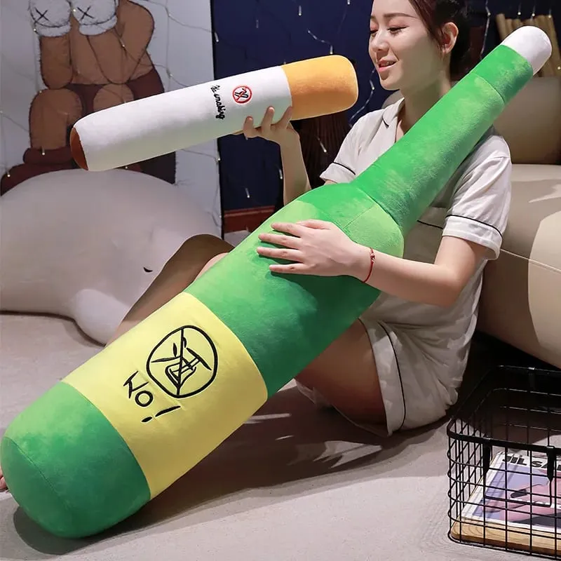 30/50 ซม.ไม่สูบบุหรี่บุหรี่สีเขียวขวดไวน์ตุ๊กตาPlushของเล่นสร้างสรรค์ตลกเช่นReal Man Plushie Propของขวัญ — image 7