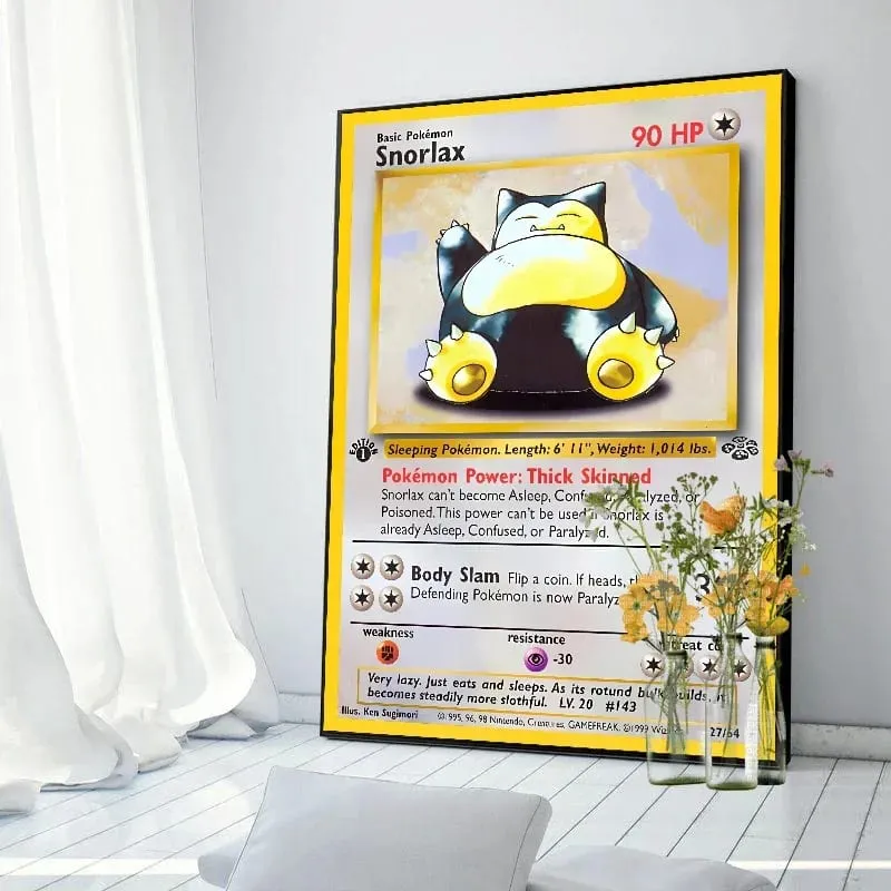 Pokemon Basis ชุด 1996 จาก Engels การ์ด Shining โปสเตอร์ภาพวาดผ้าใบพิมพ์สีน้ำ Wall Art ภาพตกแต่งบ้านของขวัญ
