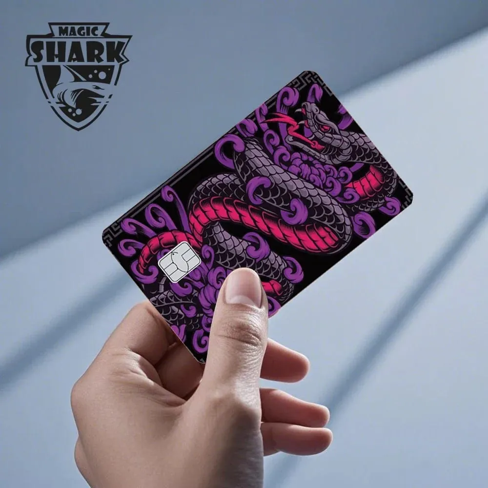 Magic Shark Dog Meme Hunter Snake Stonks 3M 무광택 PVC 전면 스티커 필름 커버 스킨 은행 직불 신용 카드 — image 2