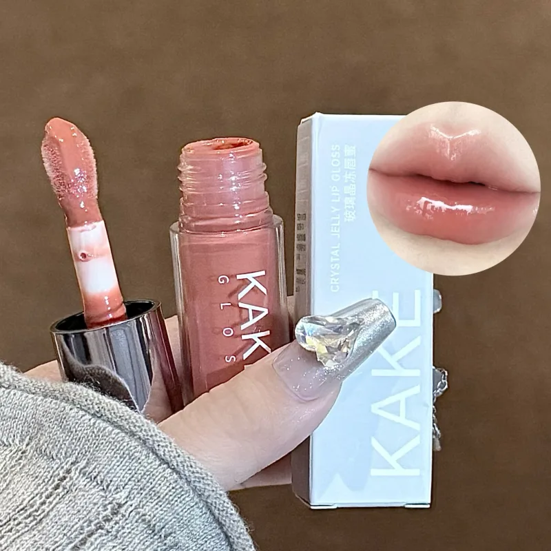 Spiegelflüssiger Lippenstift, feuchtigkeitsspendendes Gelee, braunes Wasser, leichte Lippenglasur, sexy Lipgloss, langlebig, nackte Lippentönung, Make-up-Kosmetik — image 5