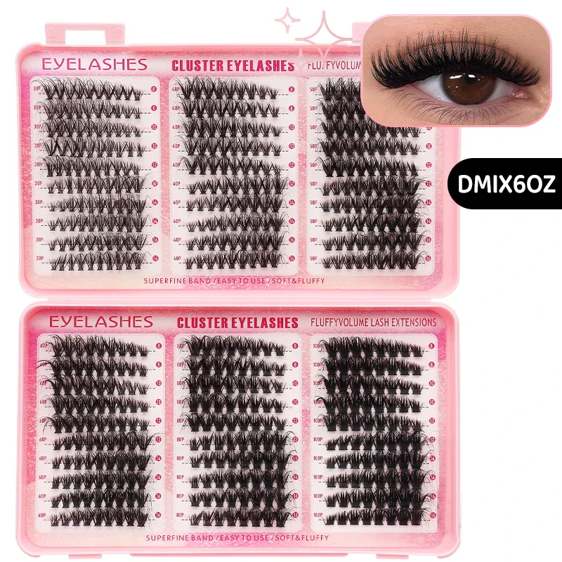 DIY Manga Spiky Cluster Lash Extensions Přirozený mega objem Individuální předřezané segmentované řasy pro domácí líčení očí — image 8