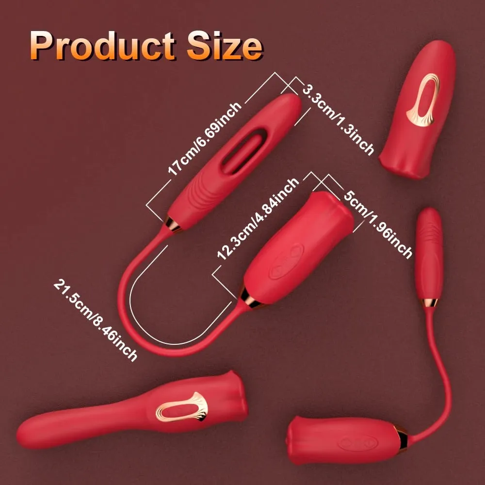 Rose Thrusting Sucking Vibratorสำหรับผู้หญิงG-Spot DildoหัวนมAnal StimulatorเลียVibratorsเพศผู้ใหญ่ของเล่นเกมManคู่ — image 6