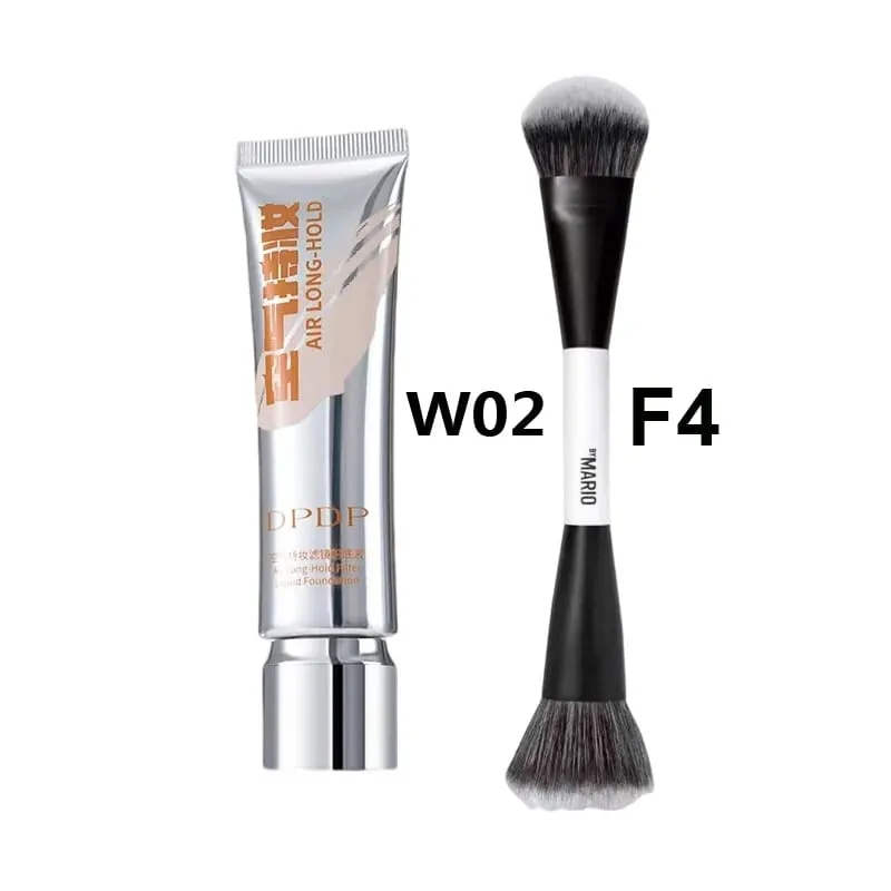 DPDP – fond de teint liquide longue tenue 30ml + F4, ensemble de pinceaux de maquillage à double extrémité, Base de couverture longue durée, applicateur cosmétique — image 9