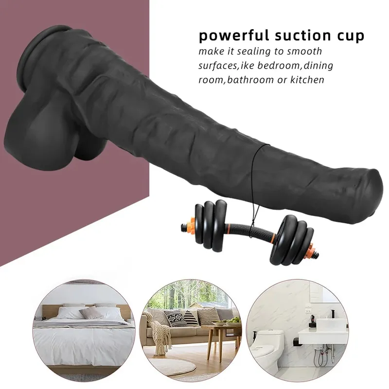 Super Large Horse Dildo 38.5 ซม.พร้อมถ้วยดูดผิวนุ่มรู้สึกขนาดใหญ่อวัยวะเพศชายหนา Phallus Anal Plug Big Dick เพศของเล่นสำหรับผู้หญิง — image 3
