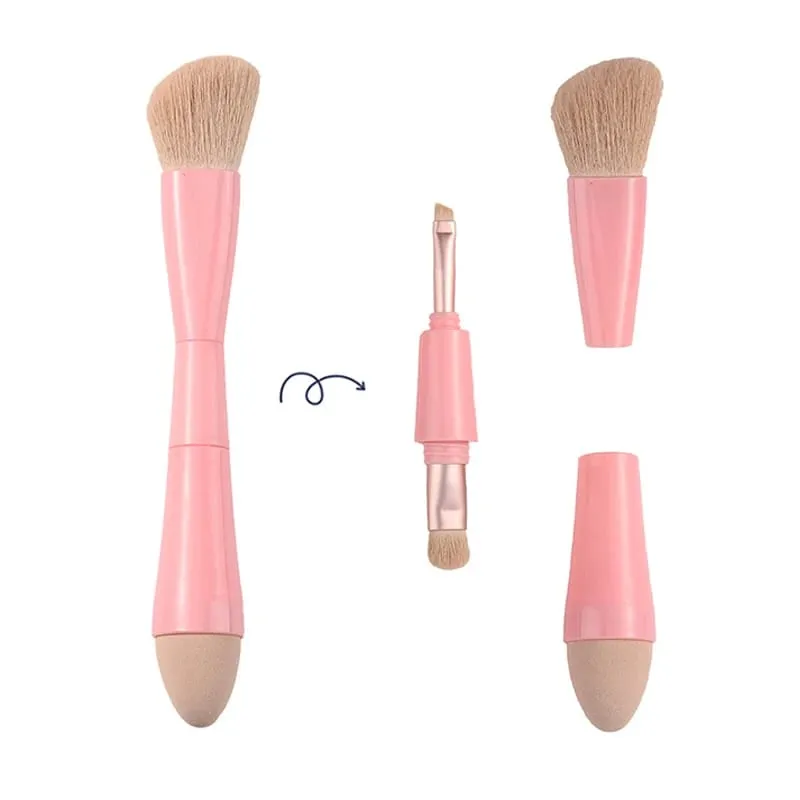 【B】1 pezzo 4 in 1 portatile da viaggio multitasker strumenti di bellezza pennelli per trucco set di pennelli per trucco rimovibili pennelli per trucco — image 8
