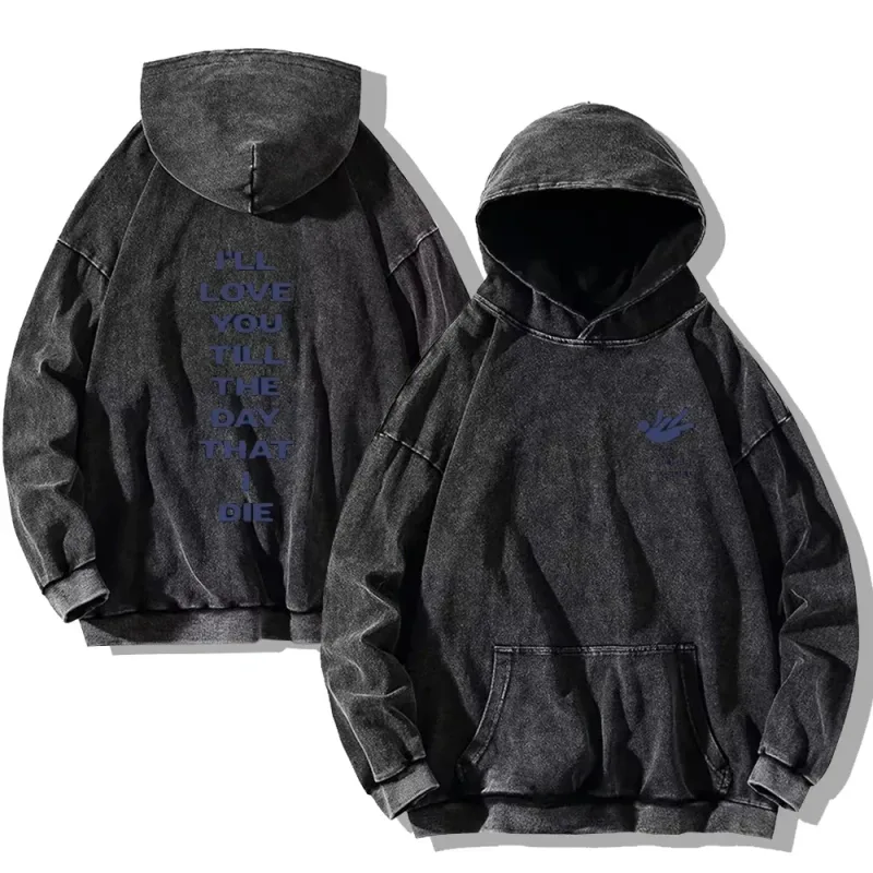 Hit Me Hard และ Soft Washed Hoodies Vintage Cotton Hooded Pullover ผู้ชายผู้หญิงหลวม Casual Gothic เสื้อ Y2K เสื้อ unisex — image 3