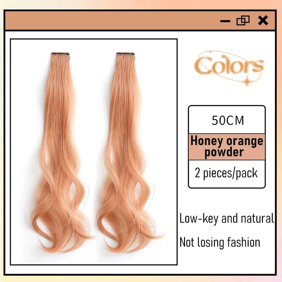 สังเคราะห์ 2 ชิ้น/เซ็ต 50 ซม.สี CURLY Hair Extensions Water WAVE สีชมพู/สีฟ้า/สีม่วงฮาโลวีน/คริสต์มาสวิกผม — image 17