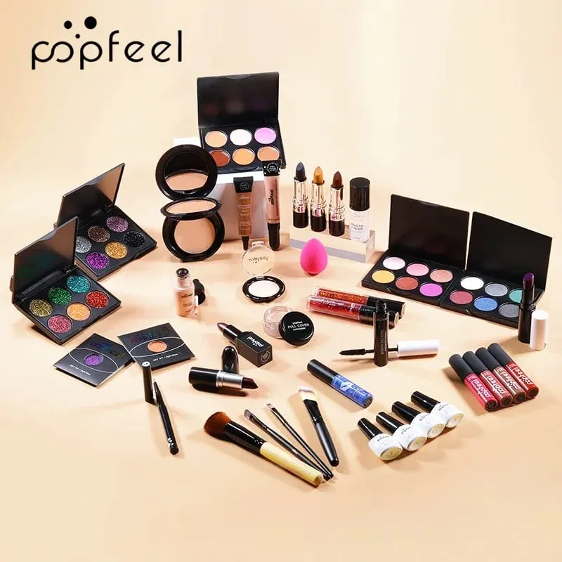 Kit de maquiagem profissional para meninas, sombra, creme, corretivo, blush, brilho labial, batom, pincel de maquiagem feminino, conjunto de maquiagem — image 7