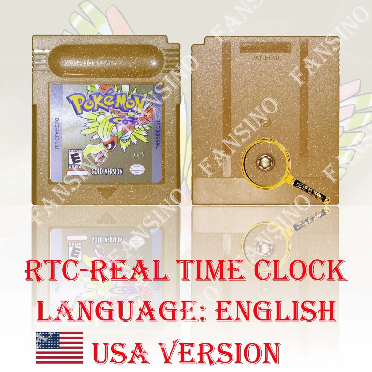 GB/GBC Echtzeituhr Pokemon Crystal/Gold/Silver Version Videospielkassette mit Batterie USA/NOE/FRA/ESP/ITA Version