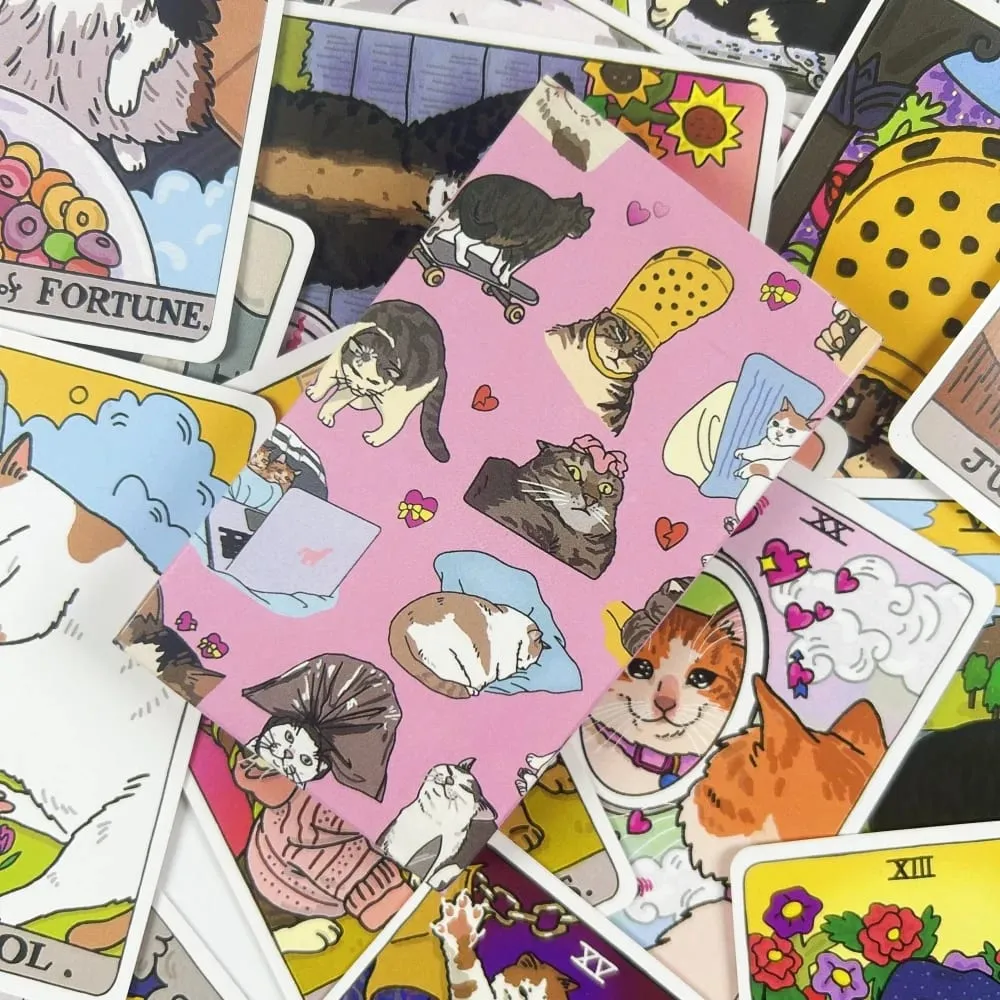 1 PC Cat Meme ไพ่ทาโรต์ Fate Divination 22pcs บัตร Oracle PARTY Entertainment BOARD การ์ดเกม — image 1