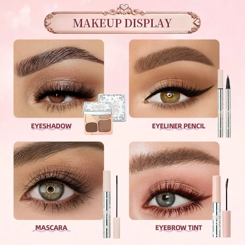 Luxuriöses Make-up-Set, rosa Schmetterling, Kosmetik-Set, Lidschatten-Palette, Lippentönung, Rouge, Mascara, Eyeliner, Highlighter, Beauty-Make-up-Geschenk — image 4