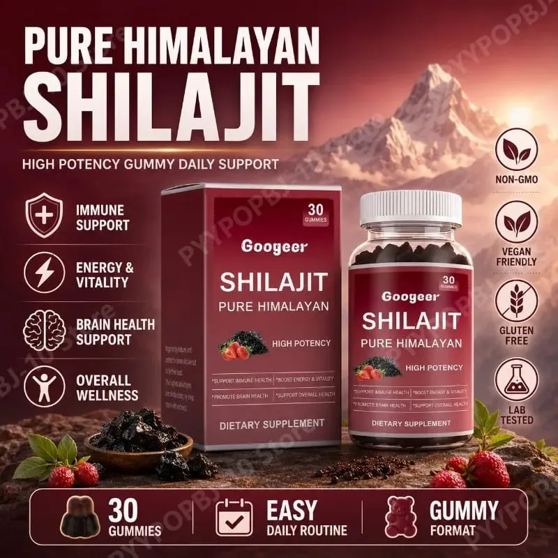 Googeer Shilajit Gummies Pure Himalayan High Potency Supports Immune Health Brain Health Daily Wellness 30 Gummies