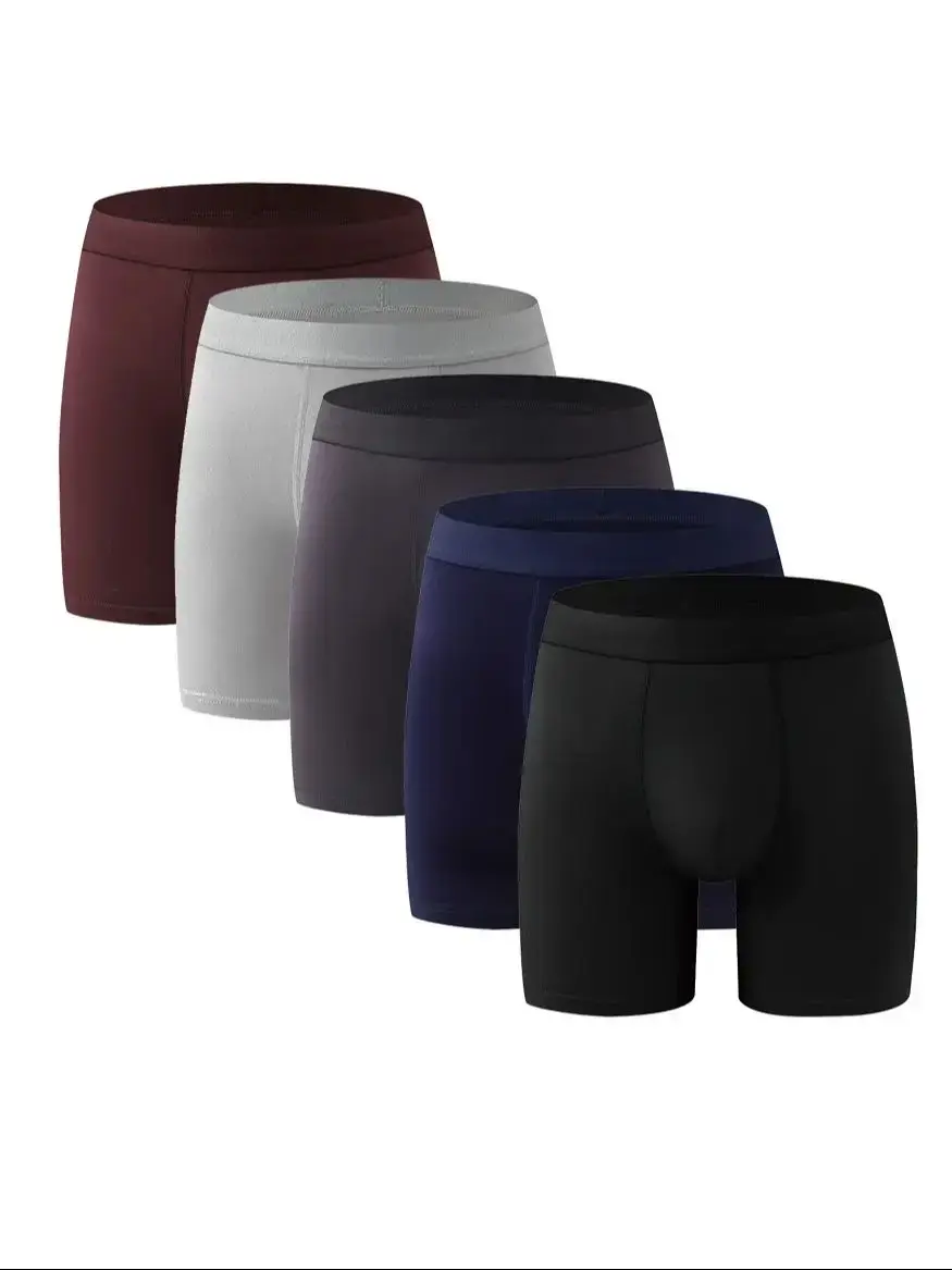 Boxer en fibre de bambou pour homme – Sous-vêtement doux de couleur unie avec taille sans couture et pochette profilée — image 10