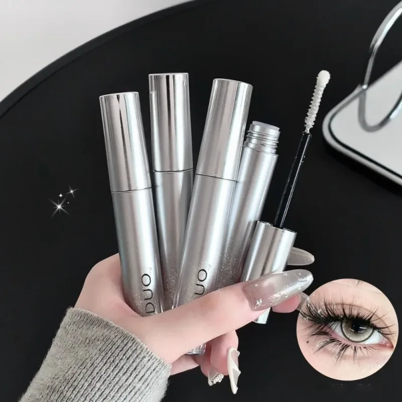 Silbrig glänzende Wimperntusche, feiner Glitzer, Highlight, verlängernd, kräuselnd, kein Verschmieren, wasserfest, natürliches, funkelndes 3D-Augen-Make-up — image 3