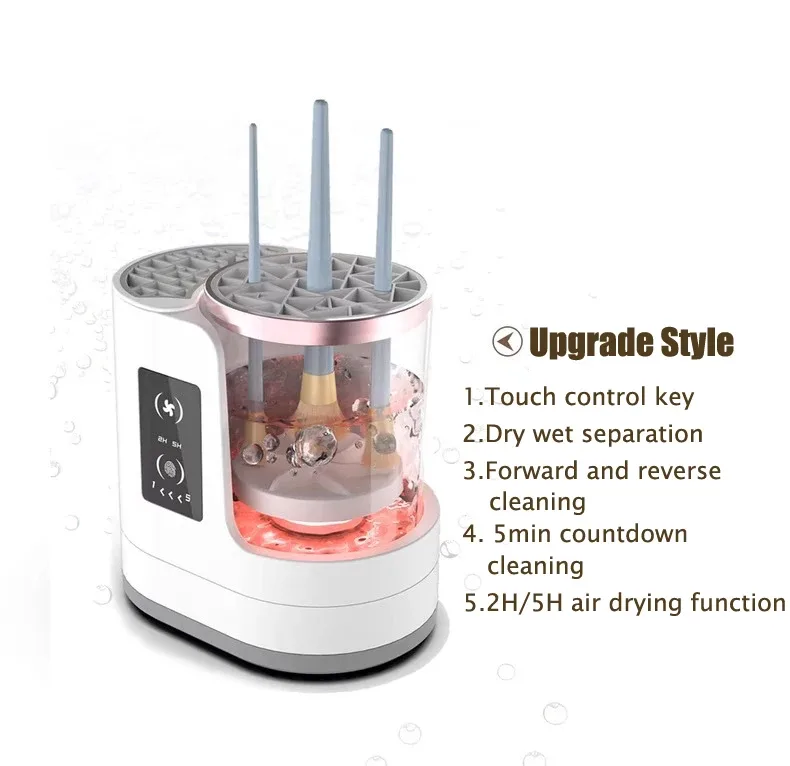 High-end 3 in 1 USB Electric Makeup Brush Cleaner Machine Automatic Cleaning Quick-Drying Tool Cosmetics Brush Washer