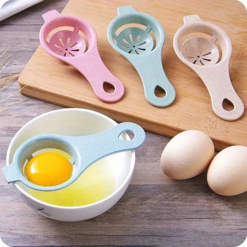 1pc Pemisah Telur Jerami Gandum Mampan - Penapis Kuning & Putih Mudah Untuk Membakar Alat Dapur