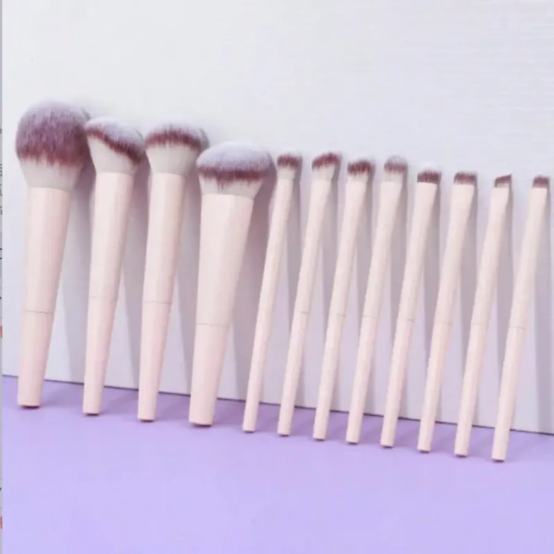 12 stk bløde makeup børster Sæt Pink Løs Powder Blush Eyeshadow Foundation Kosmetisk Brush Beauty Tool — image 7