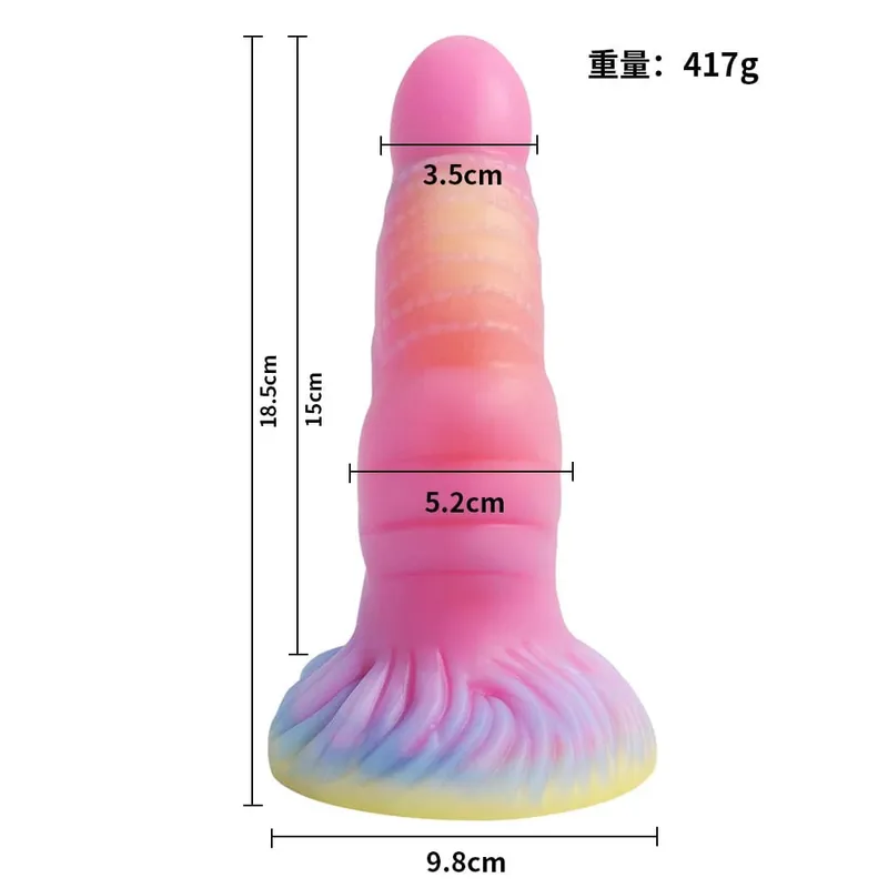Palam Dubur Bercahaya Malam Realistik Bercahaya Monster Naga Dildo untuk Wanita Lelaki Palam Punggung Seksi Bentuk Anjing Mainan Seks untuk Pasangan — image 16