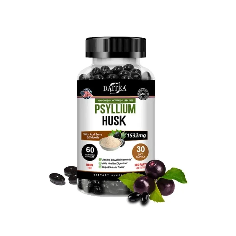 Psyllium Kabuğu Kapsülleri - Kabızlığı İyileştirir Metabolizmayı Hızlandırır Besin Sindirimi Yetişkin Erkekler ve Kadınlar için Bağırsak Sağlığı — image 8
