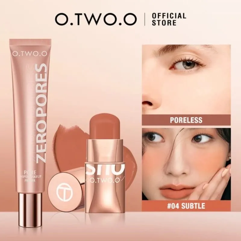 O.TWO.O 2-teiliges Make-up-Set mit mehreren Lippenstiften, Rougestift, Gesichtsgrundierung, Make-up-Basis, ölkontrollierend, wasserfest, leicht, Make-up für Frauen — image 11