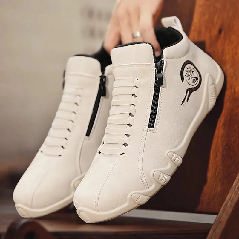 Scarpe casual da uomo Stivaletti corti con cerniera laterale Fondo piatto versatile Scarpe da uomo alla moda alla moda adatte per gli sport all'aria aperta — image 6