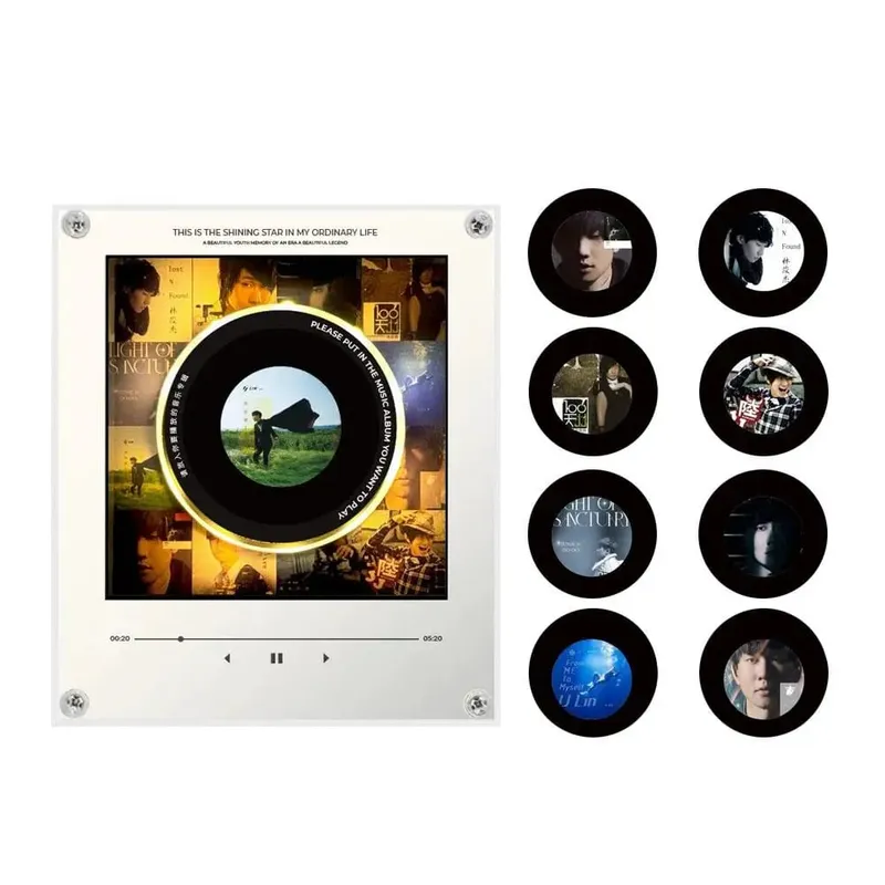 Lecteur de musique NFC, autocollant magnétique pour réfrigérateur, Machine à disque rotatif en acrylique, lecteurs de chansons automatiques pour réfrigérateur, veilleuse — image 11