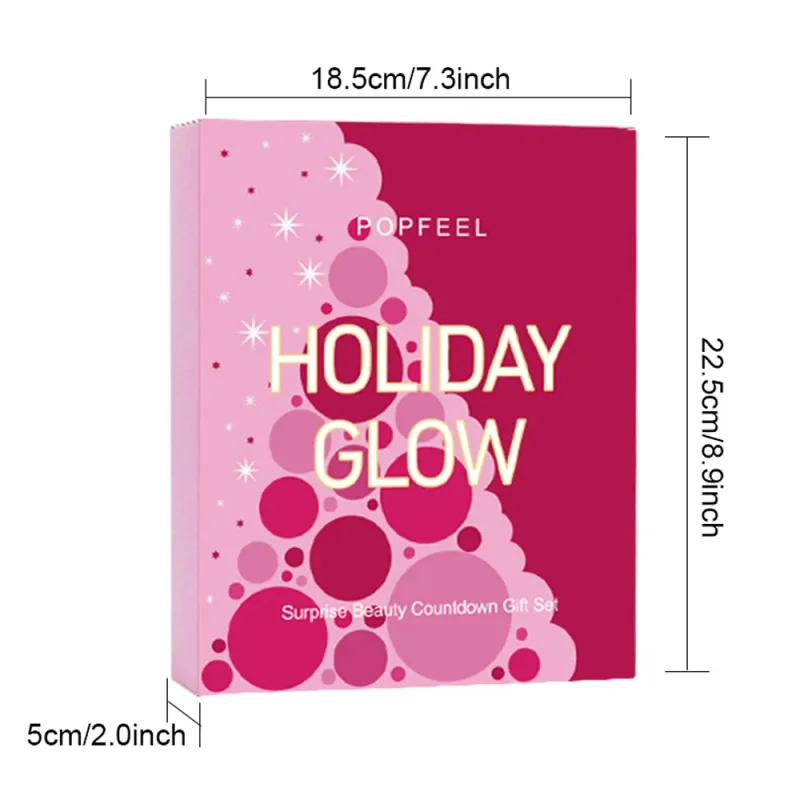 Natal contagem regressiva conjunto de maquiagem batom sombra de olho cosméticos 24 pçs feriado beleza advento calendário caixa de presente para mulheres meninas — image 6