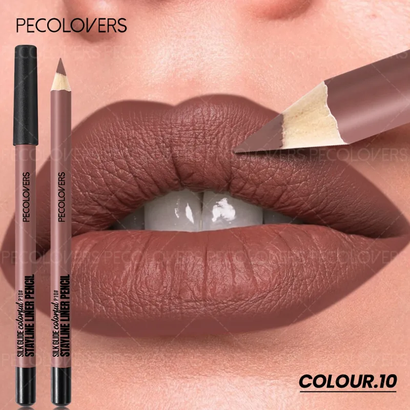 Matte Lipliner Kontur Bibir Belakang Kedua Bibir Gebu dan Menawan Tidak Mengeringkan Kosmetik Bibir Kalis Air Sesuai untuk Pemula — image 17