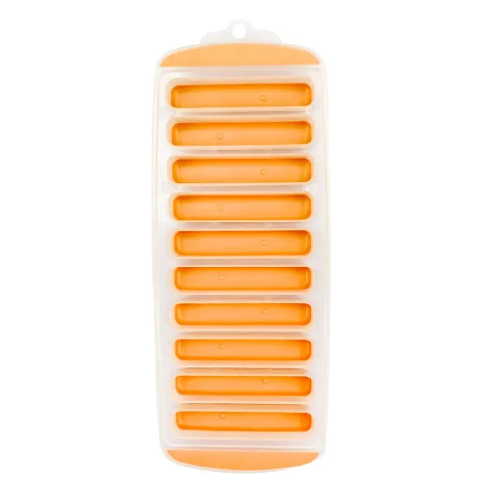DIY 10 Holes Long Strip Ice Cube Mold with Lid Silicone Ice Cube Tray Homemade Ice Block Mold Cold Drink — image 13