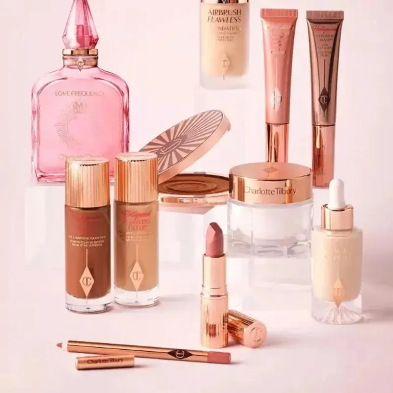 Charlotte Tilbury Liquid Contour Featherlight&Serum Foundation Luminous&Cream Blush Samtiges, wasserfestes, glattes, mischbares Make-up