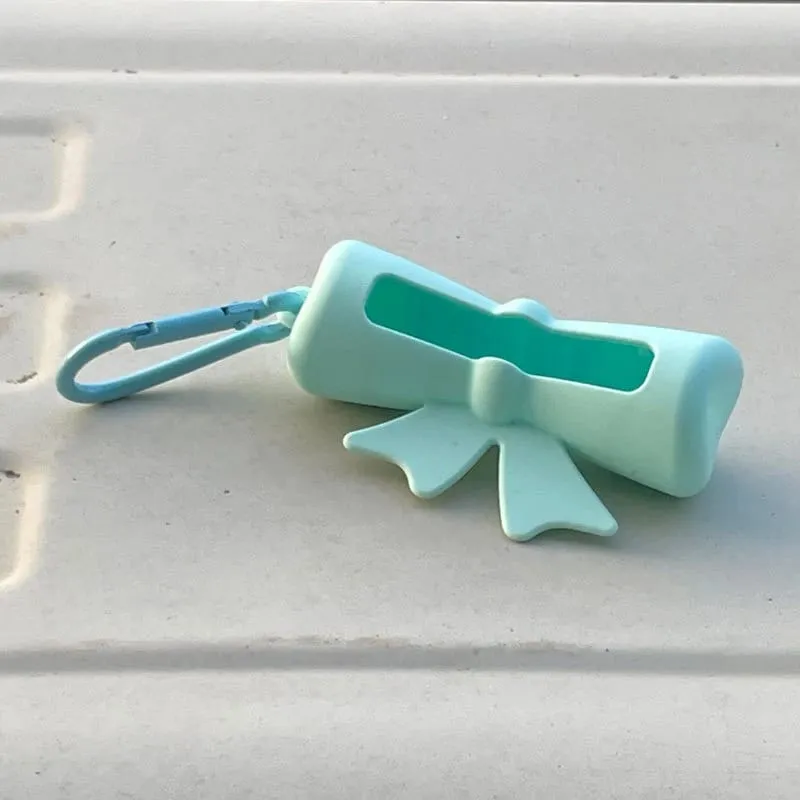 Bow Candy Peanut Shape Silikon Penutup Gincu Rantai Kunci Beg Simpanan Gincu Warna Pepejal Pemegang Balsem Bibir Ringan — image 13