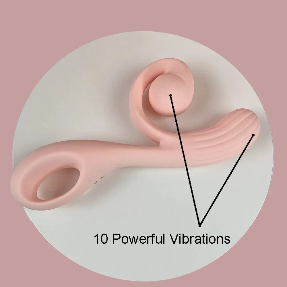 Vibromasseur flexible en forme d'escargot et de lapin pour femme, stimulateur clitoridien du point G, double masseur, jouet sexuel pour adulte, gode de pénétration, jouet de 18 ans et plus — image 2