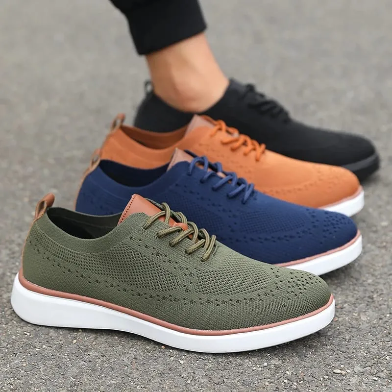 Schlanke Herren-Freizeitschuhe, atmungsaktives Mesh-Obermaterial, bequeme Innensohle, rutschfeste Sohle, lässige Wanderschuhe, Strickdesign, flexible Sohle — image 4
