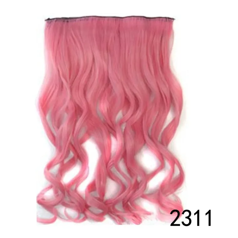 Long Straight Curly One Piece 5clips Clip-in Extensions 22Inch Heat Resistant Hairstyles Colour Mix Blonde Hair Piece For Women — image 14