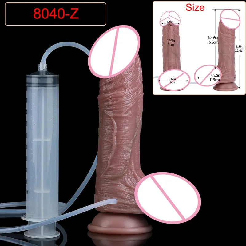 Hluboké žíly Ultra stříkající dildo Silikon Skin Touch Dlouhá ejakulační zátka na zadeček Pro muže Ženy Stimuluje G-Spot 18+ Sexuální hračky — image 18