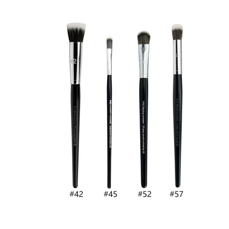 4 stk/sæt Pro Allover øjenskygge makeup børster Læbebryn Precision Concealer Blending Kuppelformet krøllet Smudge Highlight Make Up Brush — image 26