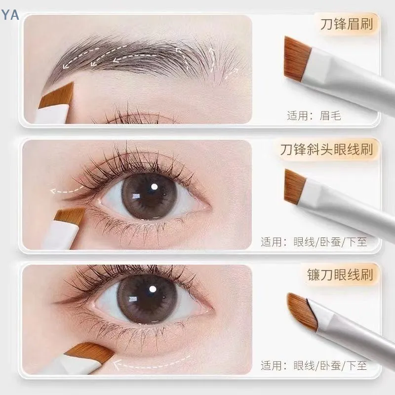 【SA】1/3/7/9 Pennelli per trucco occhi Set Pennello per eyeliner a lama Testa obliqua Pennello per ombretto ultrafine Pennello per dettagli adatto per il trucco — image 6