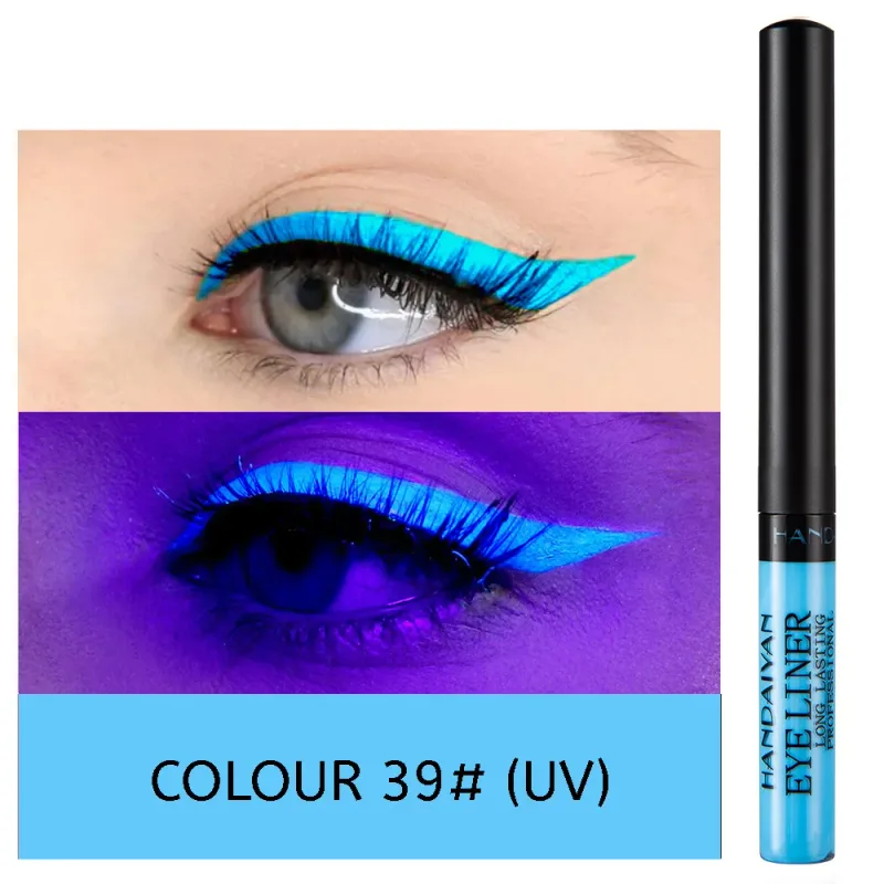 UV Light Neon Eyeliner Pen Eyes Makeup Red Waterproof Liquid Color Eye Liner Pencil Make Up Cosmetics Yellow Matte Purple Pen — image 29