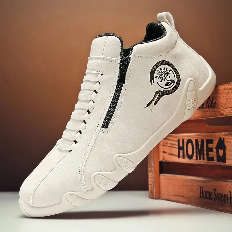 Scarpe casual da uomo Stivaletti corti con cerniera laterale Fondo piatto versatile Scarpe da uomo alla moda alla moda adatte per gli sport all'aria aperta — image 3
