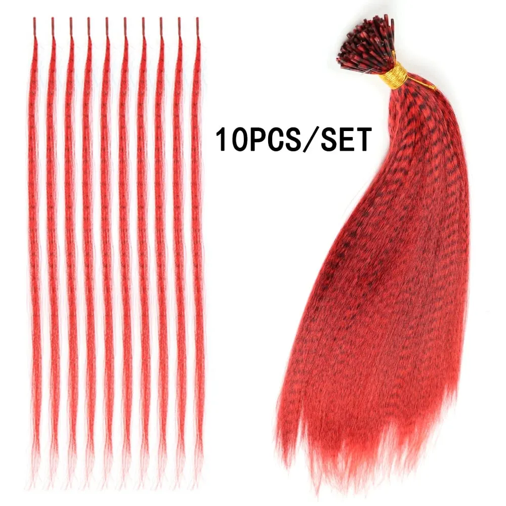 Estensioni dei capelli con piume sintetiche colorate 16 pollici 10 pezzi/pacco blu viola per le donne Parrucchino di piume Zebra Line — image 3