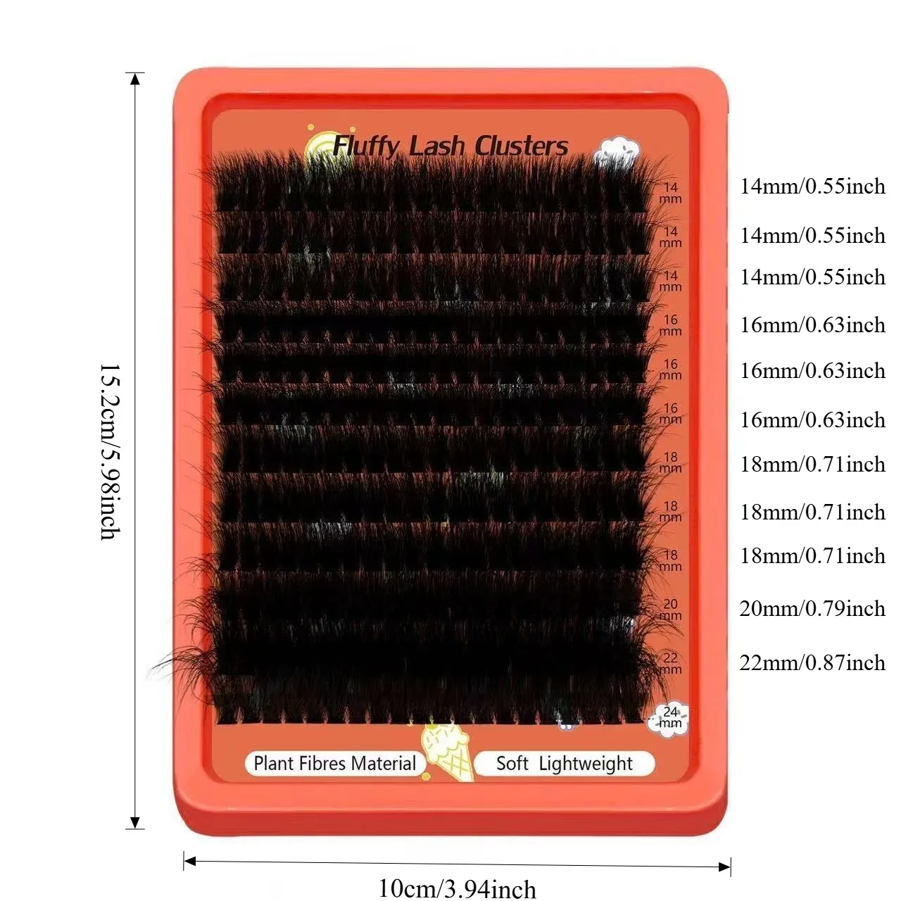 Cluster Lashes D Curl Μικτού Μήκους Δραματικός Όγκος DIY Extensions Eyelash Μαλακές επαναχρησιμοποιούμενες ψεύτικες βλεφαρίδες για αρχάριους Μακιγιάζ ματιών — image 4