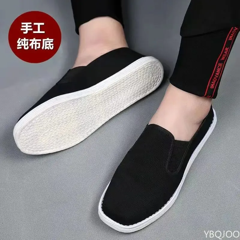 New Men's cloth Shoes Handmade breathable Flats Comfortable lightweight work shoe Casual Male lazy Canvas shoes Zapatos Homme — image 1