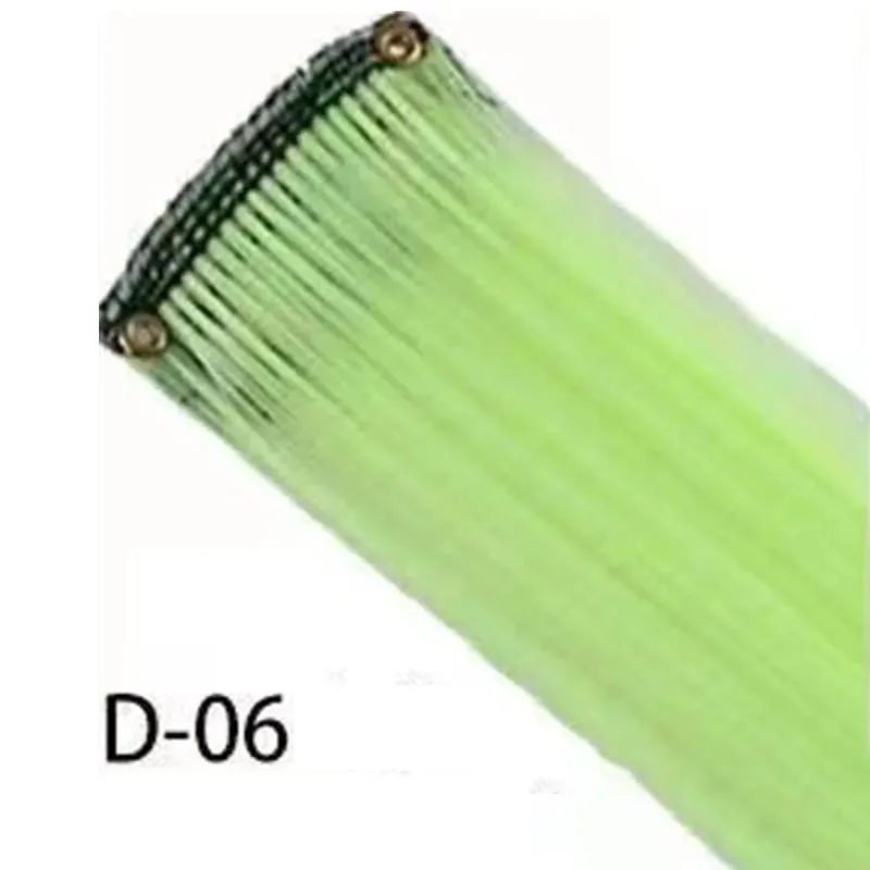Synthetic 10Pcs colorful Hair Extensions Clip in Colored Party Highlights Extension for Kids Girls Long Straight Hairpiece — image 12
